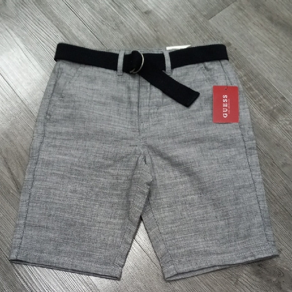 GUESS Gray Shorts with Black Belt - Picture 1 of 7